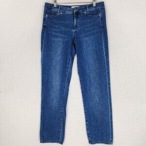 J Jill Jeans Womens 8 Blue Slim Boyfriend Straight Leg Mid Rise Stretch Denim